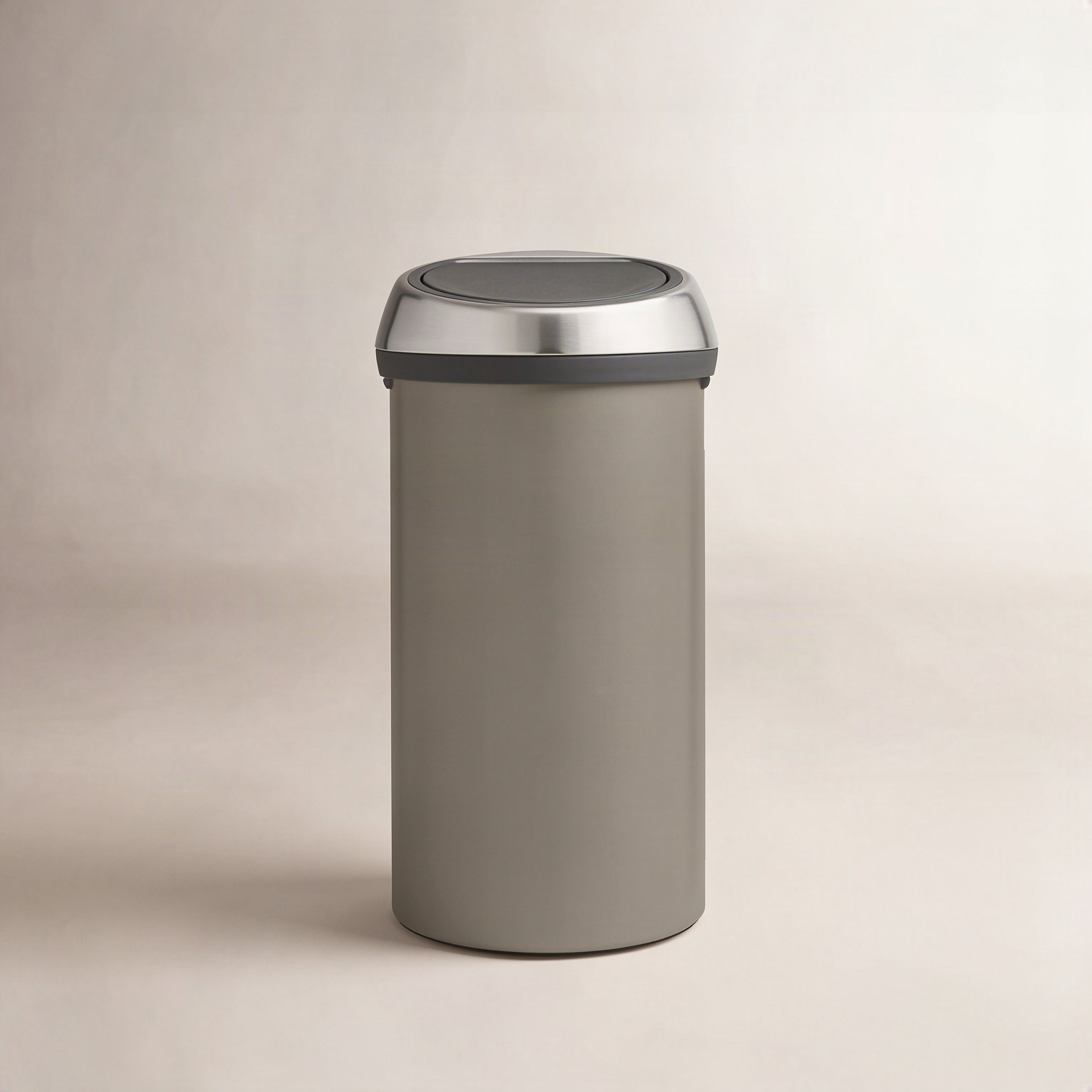 Brabantia 16gal Touch Top Trash Can, Platinum/Silver