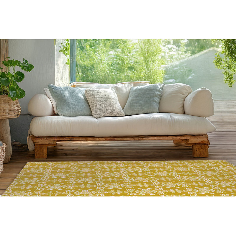 Tapis d'extérieur Jackie, Doré, Rectangle 5 pi x 3 pi
