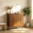 31.5" Walnut Farmhouse Wood Buffet Sideboard with Paper Clip Accent, Multi-Space Storage Coffee Bar Cabinet