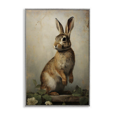 Dark Rabbit Portrait Giclee Art by Petal Prints Design