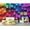 Papier peint coloré de cubes 3D - Motif de blocs géométriques éclatants, fond abstrait dégradé arc-en-ciel pour la technologie, les jeux et la décoration murale moderne
