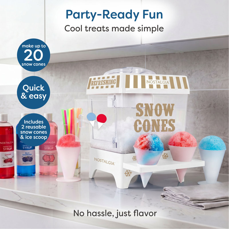 Nostalgia Snow Cone Maker, White