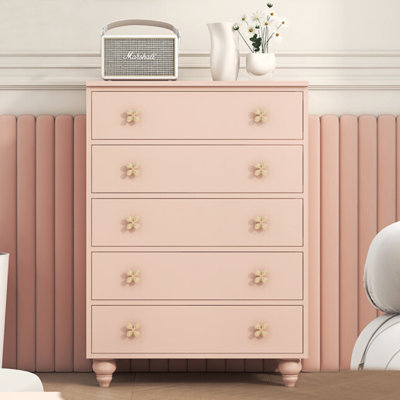 Commode avec serrure simple fleur de cerisier en poudre