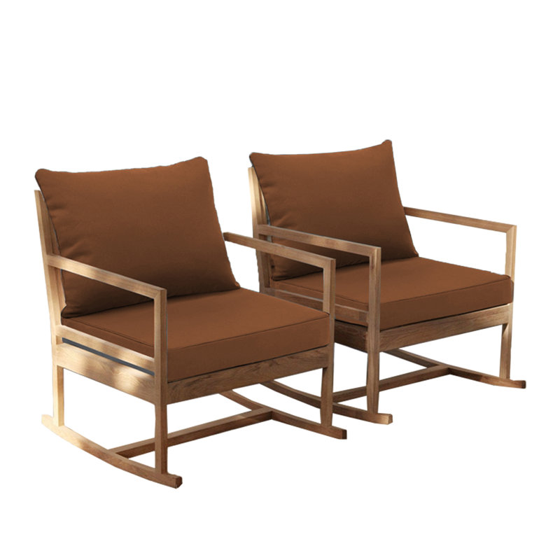2 Set Of Outdoor Seat And Back Cushion ，Patio Furniture Cushions With Removable Cover, Brown, 19" W x 19" D