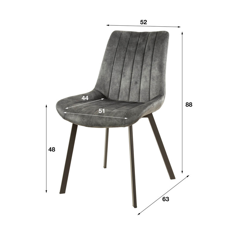 Brecksville 48cm H Velvet Upholstered Side Chair, Schwarze