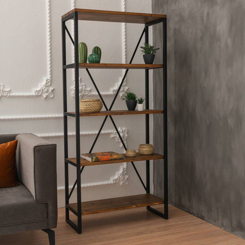 Bibliothèque en métal Horgan H 68,11 "x l 31,5"