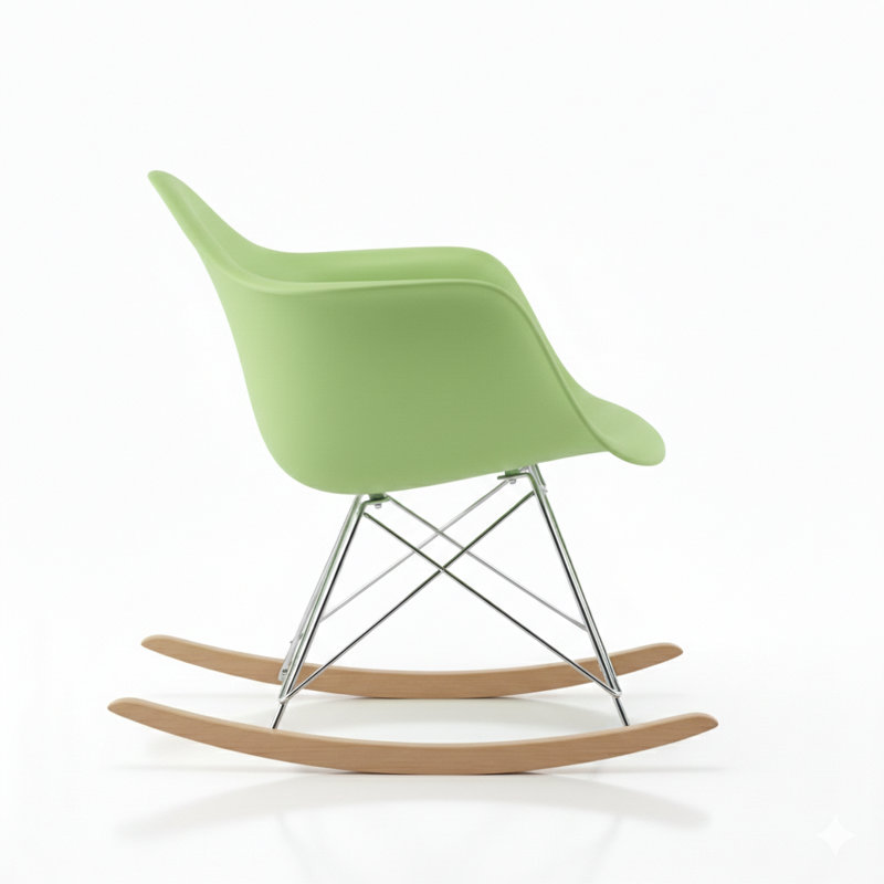 Chaise berçante en plastique Matias, Vert