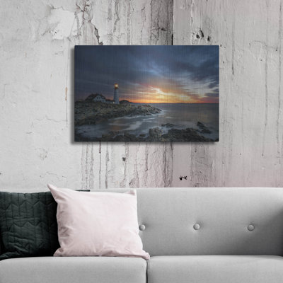 Autumn Dawn At Portland Head Light' by Rick Berk Metal Wall Art