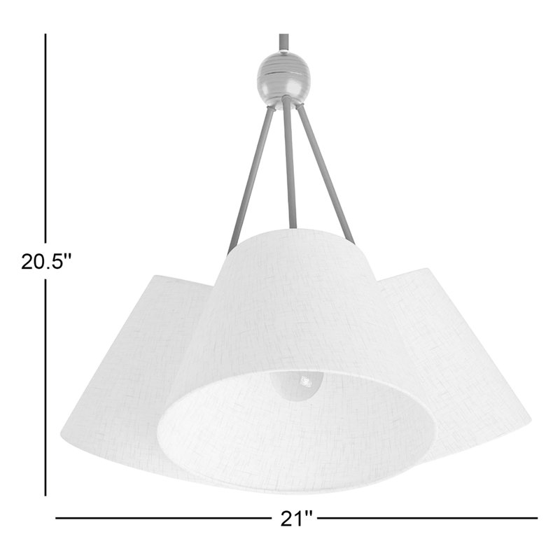 Grove 3 - Light Steel Dimmable Cone Chandelier, Off-white, Brushed Nickel