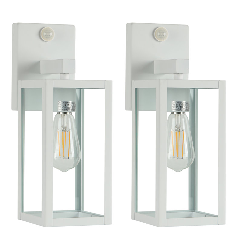 Ulonda wall light with motion sensors, Blanc, H 14 po x l 5 po x P 5 po, Deux lumières