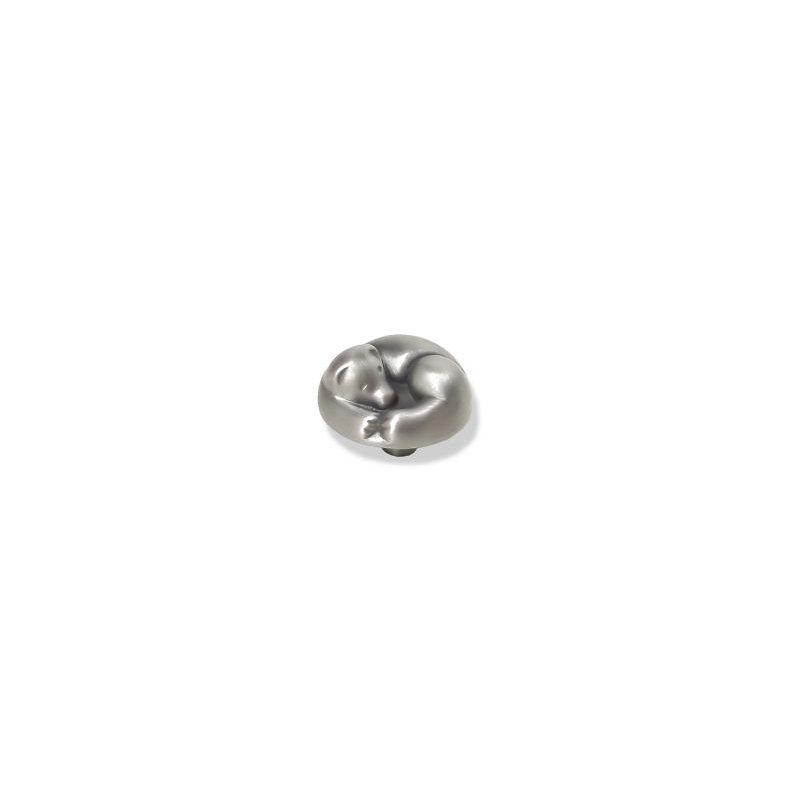 (5 Pack) 1-3/4 inch Sleeping Bear Knob Brushed Satin Pewter