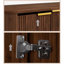 Buffet moderne Archway de 66,5 po en bois avec portes cintrées, idéal pour la salle à manger et le salon, couleur noyer.-2078510285