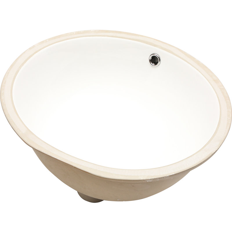 19X16x8 Inch Ceramic Undermount Sink With Overflow - White, Oval, Stain-, Bathroom Improvement White 19"X16", Overflow, Stain , Elegant Decoration