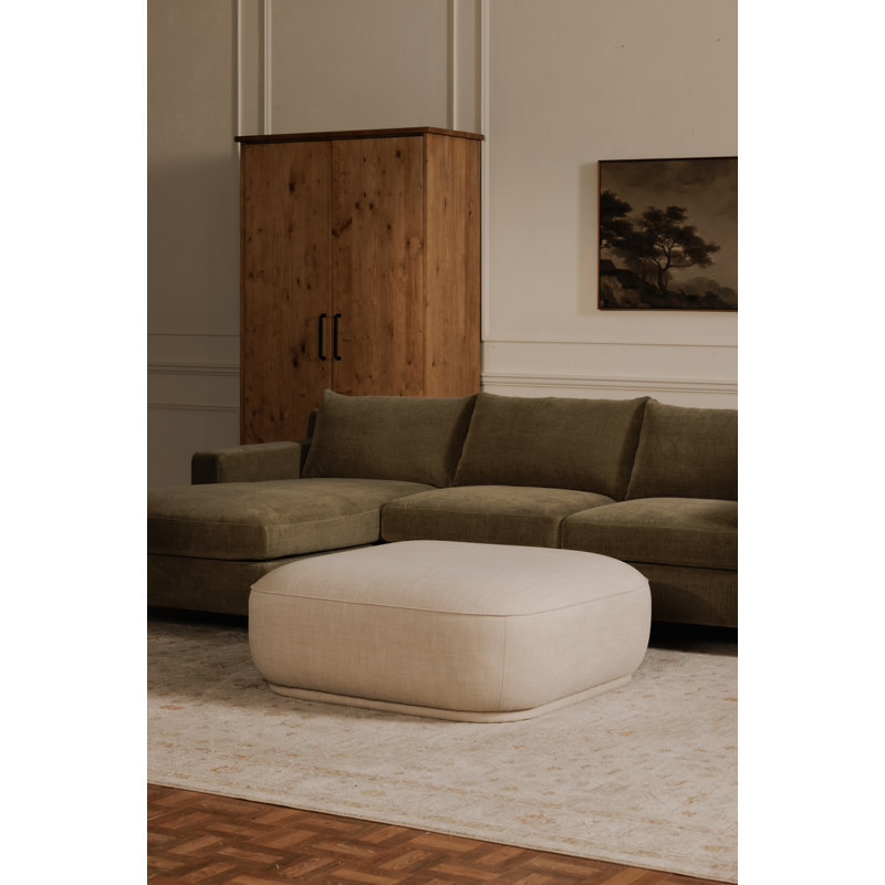 Repose-pieds surdimensionné carré de 42 po Farrow, Crypton® beige