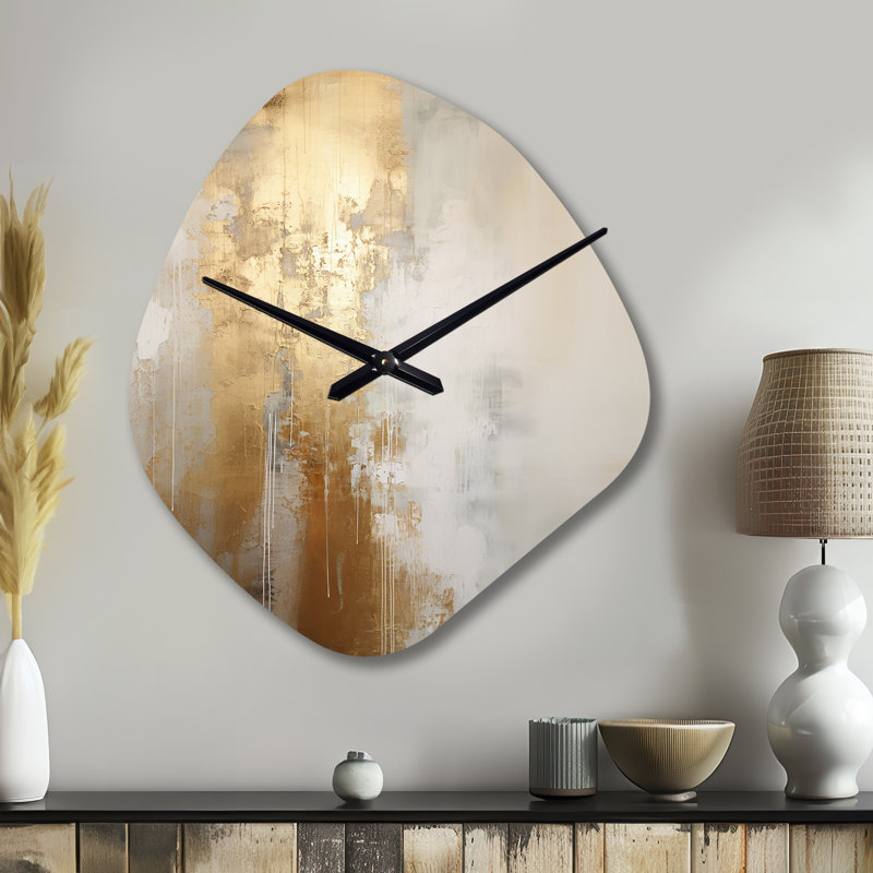 Horloge murale en métal, or, Grand