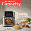 Friteuse à air numérique 14 pintes avec rôtissoire Gourmia, 12 préréglages, accessoires allant au lave-vaisselle, acier inoxydable, 1750 W-123844078