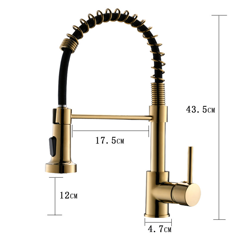 GAWEZA Pull Down Kitchen Faucet, Gold