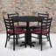 Ensemble de table ronde en stratifié 36 po avec base en X et 4 chaises en métal Jinnie-24678198-94654437