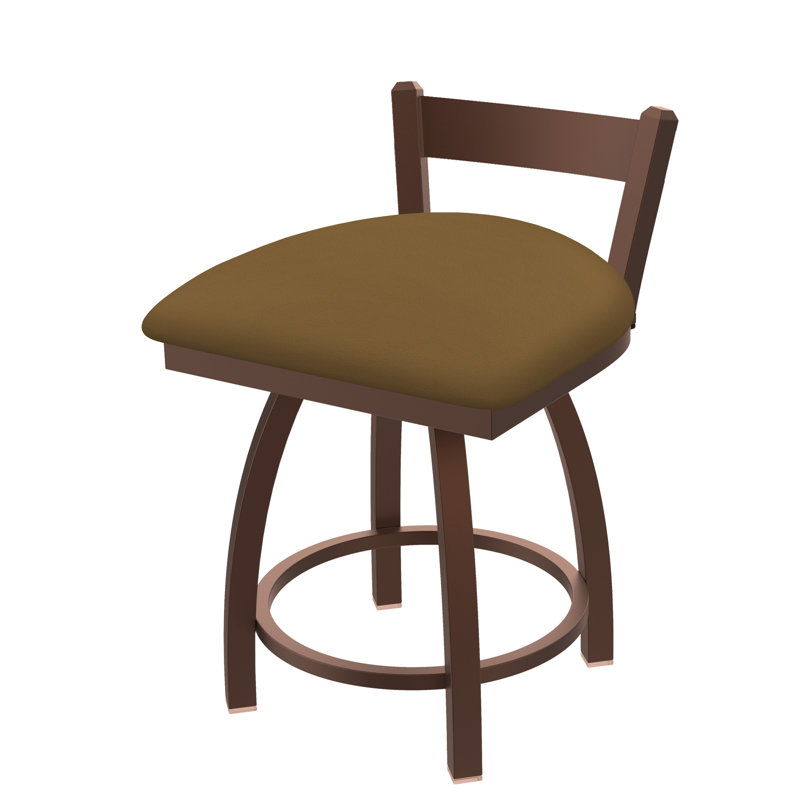 Tabouret de coiffeuse à dossier bas 18 po Catalina, Vinyle - Canter, Étain