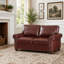 Causeuse en similicuir bourgogne avec accoudoirs ronds et rangement-103860316-103860318