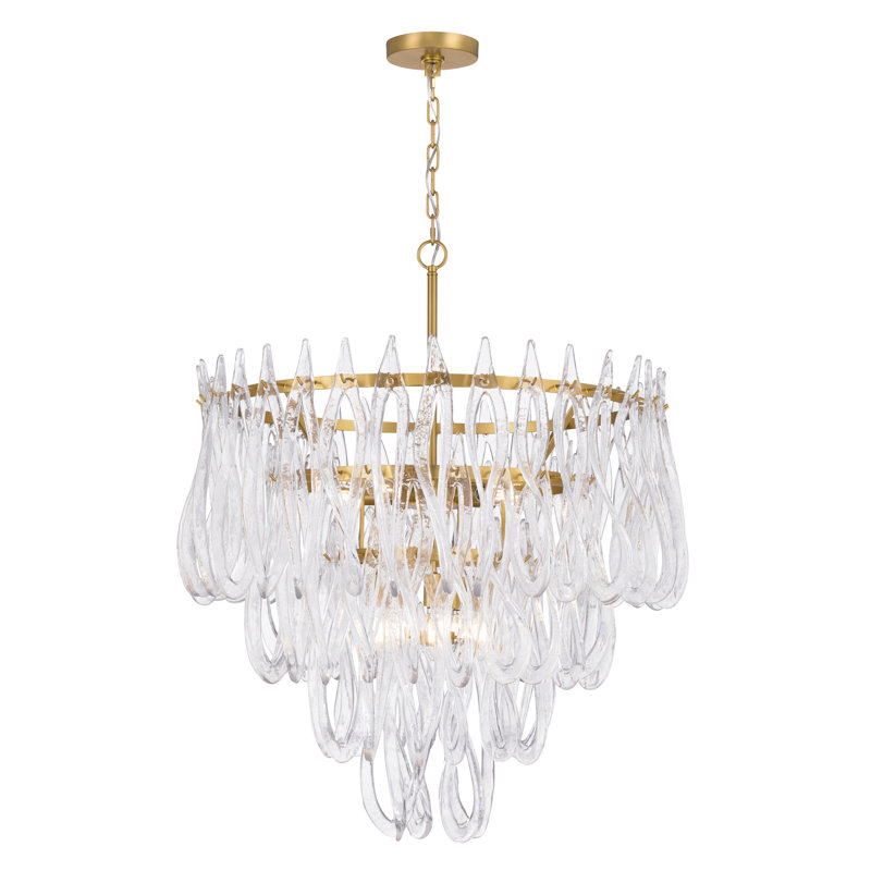 Luminaire suspendu 31,75 po Glassara, 10 lumières, H 37,5 po x l 31,75 po x P 31,75 po