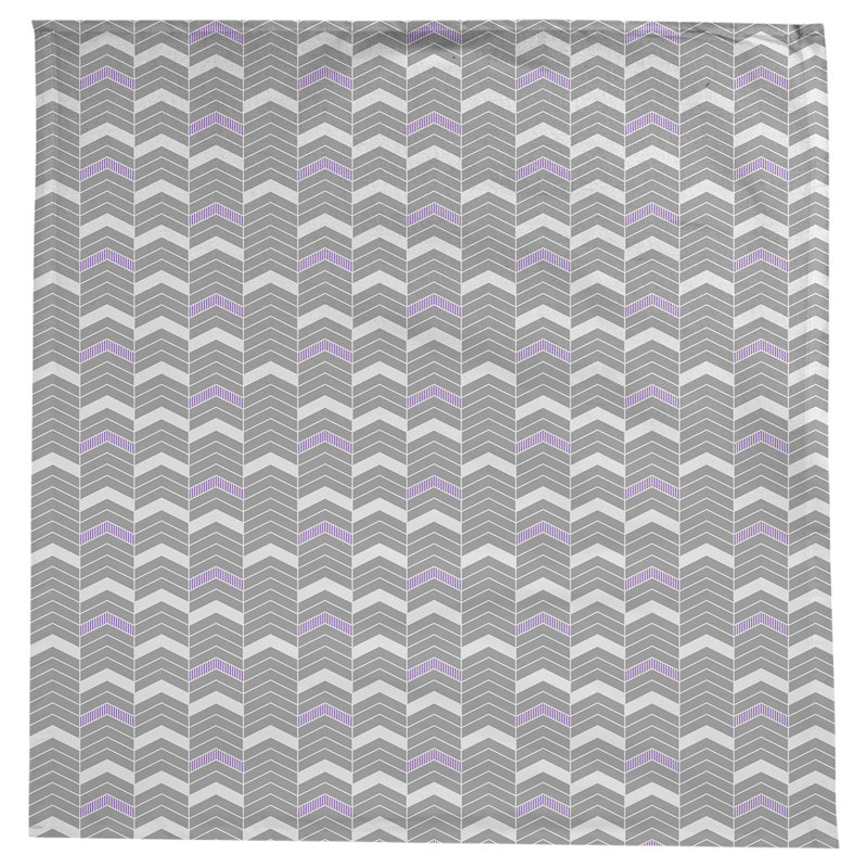 Nappe à chevrons à traits Stephenie, Gris / mauve / blanc