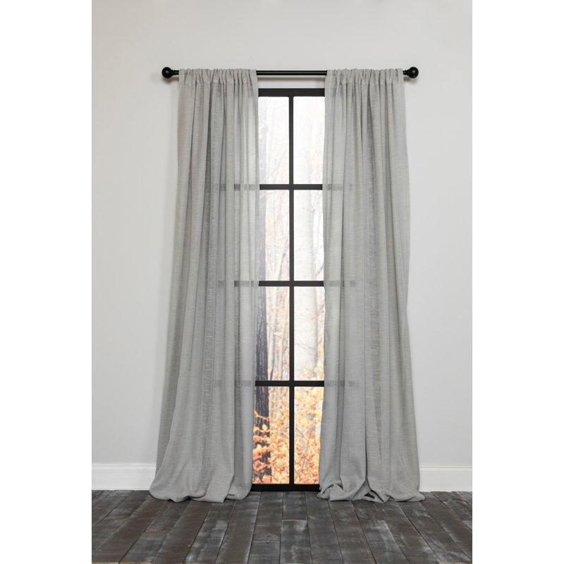 Belana Semi Sheer Curtain Single Panel, 54" x 108", Gray