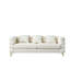 Combinaison 3 +, blanc, style moderne épuré avec pieds, livraison rapide de l'entrepôt 3, métal incandescent, 6 coussins, capacité de 250 lb par siège