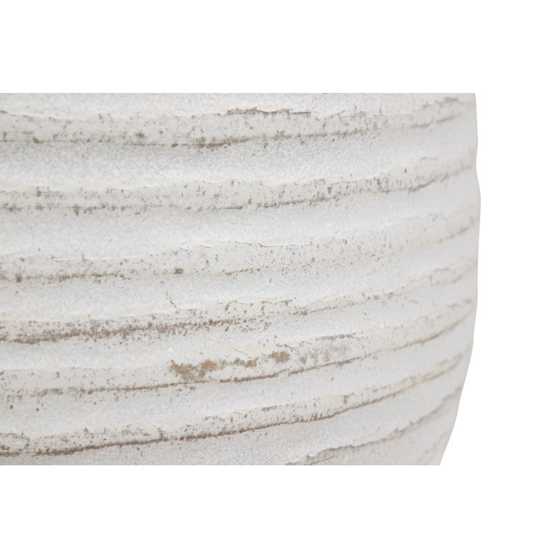 WHITE CERAMIC POT, 38cm H x 39cm W x 39cm D