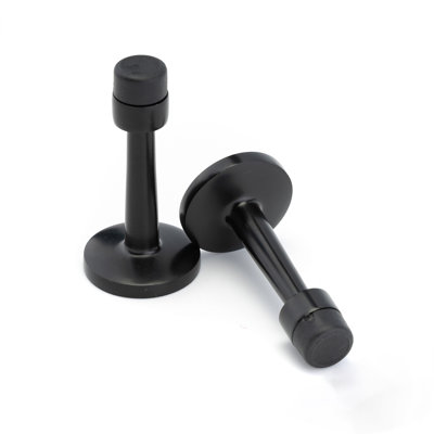 Door Stoppers Stainless Steel Heavy Duty Screw-In Baseboard, Pack Of 2, Flexible 3 In Rubber Bumper Wall Mounted Security Door Stop.