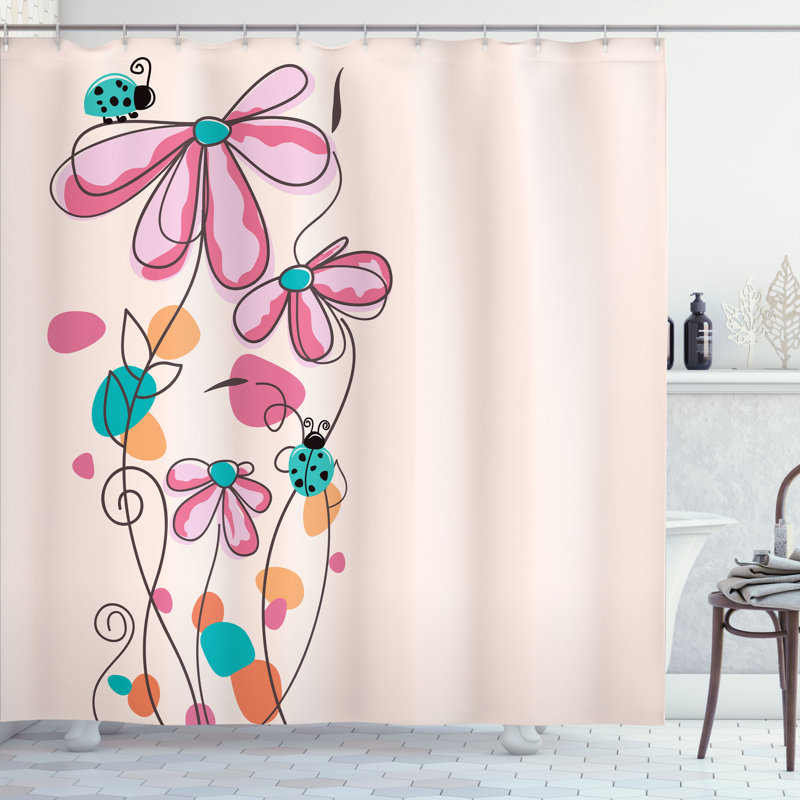 Ensemble de rideau de douche Kids, 69"H x 75"W, Rose pastel