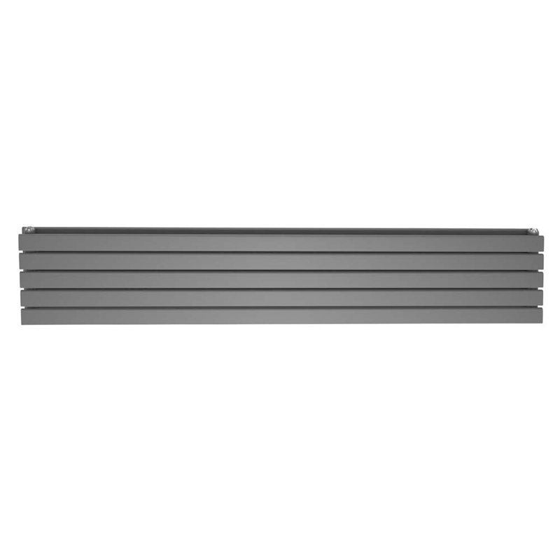 Pedro Horizontal Designer Radiator, Grey, 34cm H x 160cm W x 5.8cm D