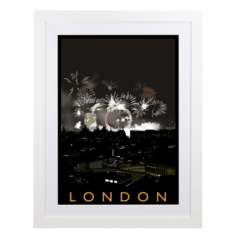 London 3 by Richard O'Neil - Print, White Wood Frame, 43.5 cm H x 33.5 cm W x 2.2 cm D