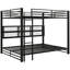 Grand lit superposé en métal noir, 6 armoires de rangement, pour lit de nuit