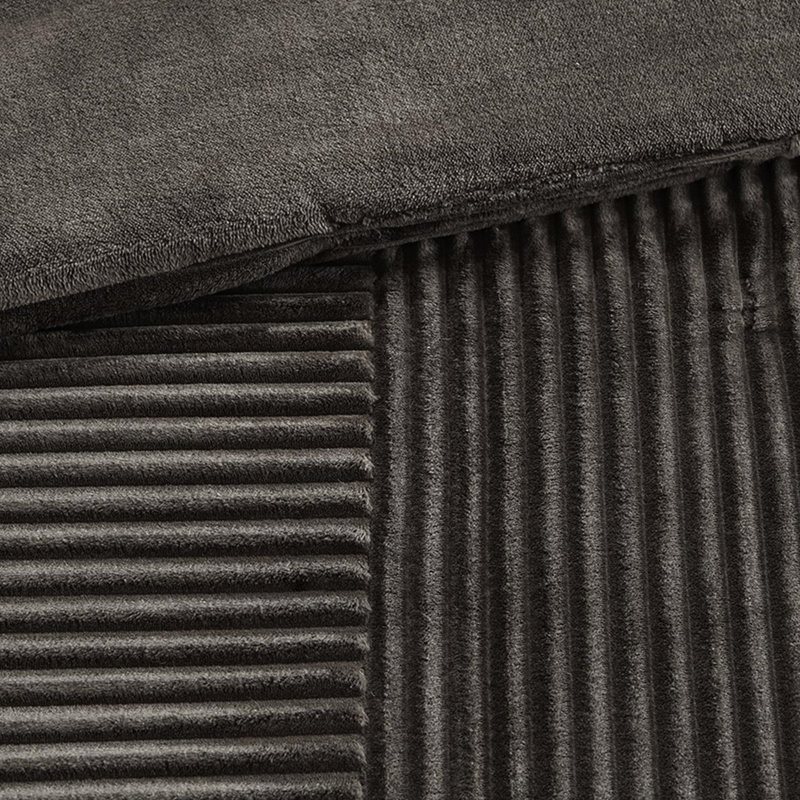 Édredon grand format en duvet synthétique à motif nervuré et esthétique, dossier solide pour un sommeil chaud, comprend 2 taies décoratives, lavable à la machine, aspect brun / double gris, intérieur, avec