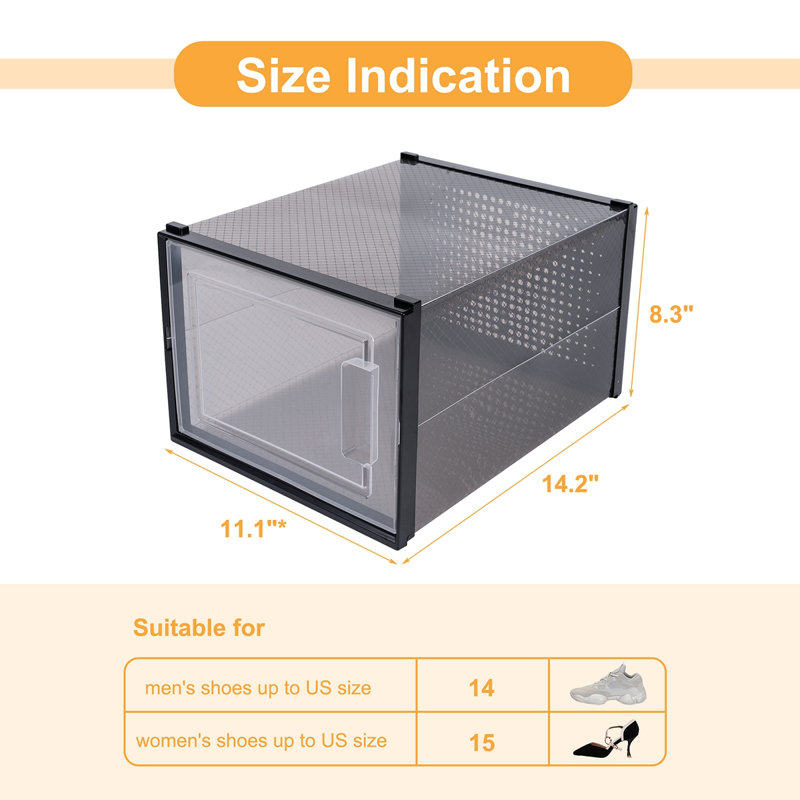 6 Pair Stackable Shoe Storage Box