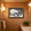 Cadre mural vintage orné de crâne, fantôme et lune – Cadre doré décoratif pour œuvres d'art.-992481004