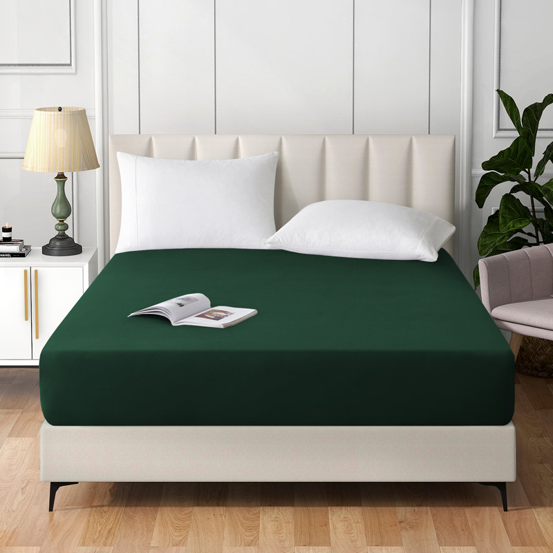 Angeliza Microfiber Standard Fitted Sheet, Green, Double (4'6)