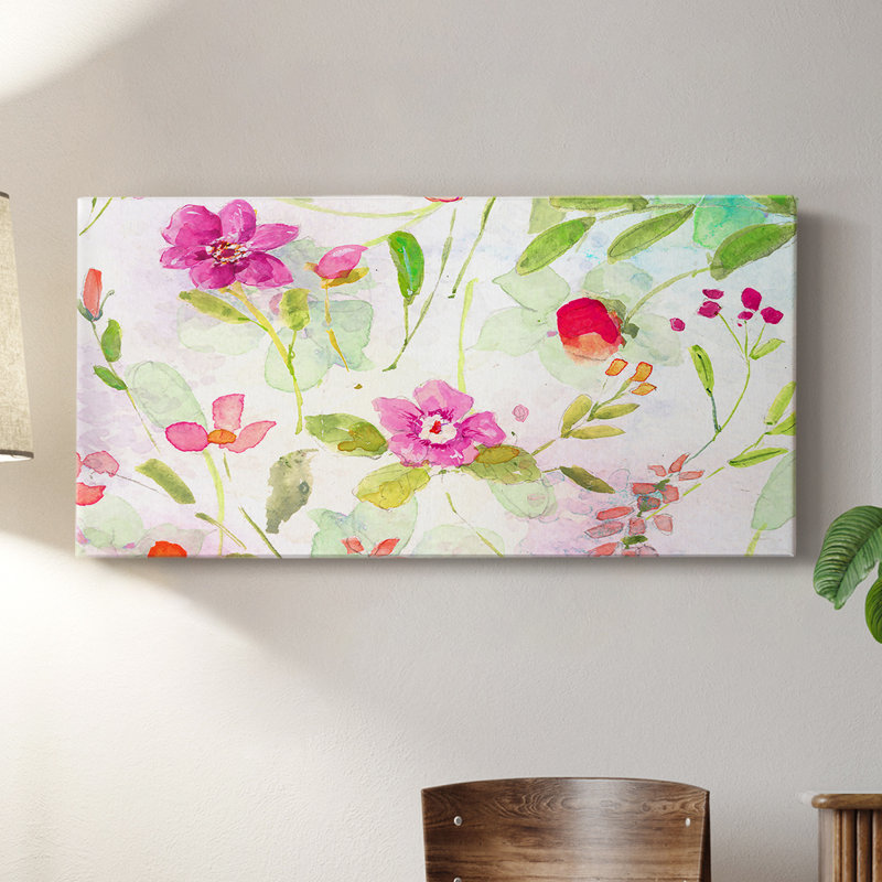 Jardin d'été - Toile tendue avec châssis - Prêt à accrocher, H 16 po x l 32 po