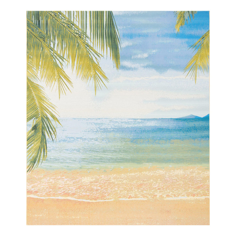 Multi Provincetown Indoor/Outdoor Coastal Rug, Rectangle 10' x 12'