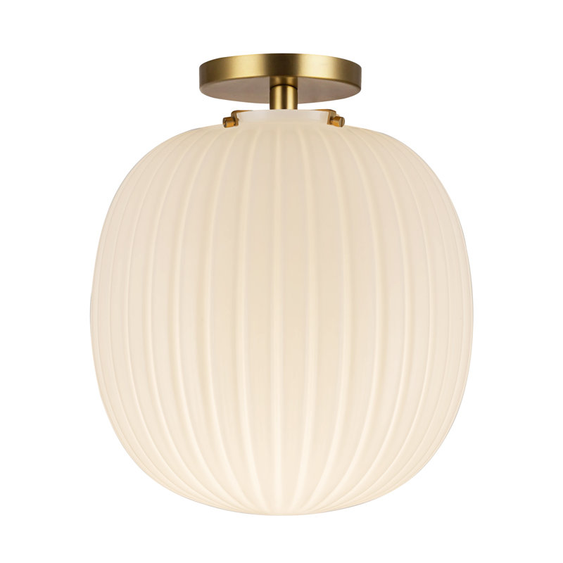 Cherise Glass Semi Flush Mount, Gold