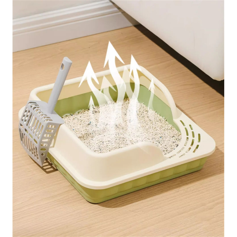 Fionbharr Plastic Self-Cleaning Litter Box, Green