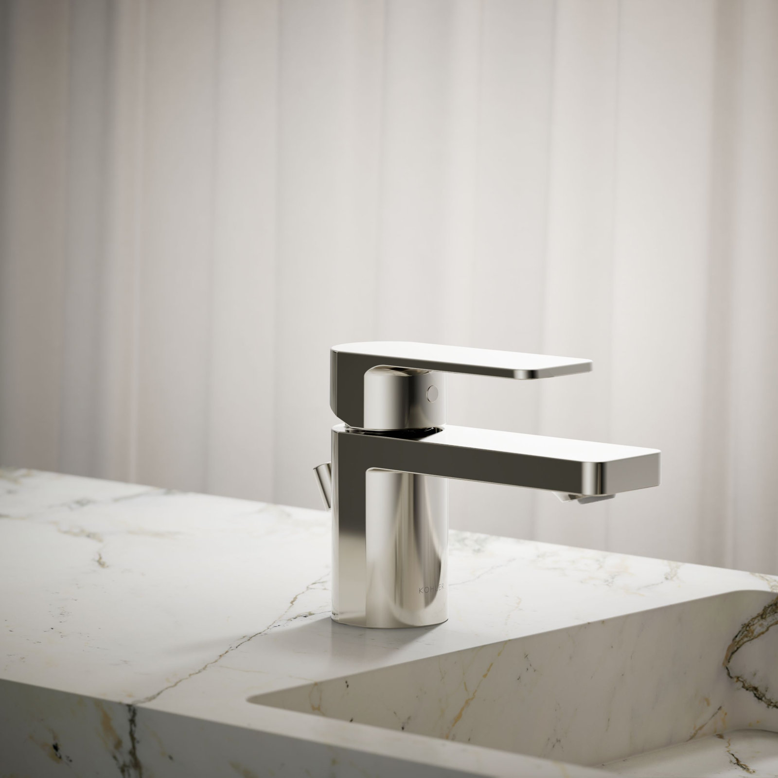Parallel Single-Hole Bathroom Faucet, Polished Nickel