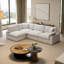Canapé modulaire rembourré en lin avec revêtement amovible pour salon, chambre à coucher et siège profond-408973208-423325383