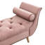 Tabouret rembourré en velours avec boutons - Banc rose 2 coussins, accoudoirs roulés, pieds en bois massif, pour la chambre à coucher et la salle à manger en bout de lit, assemblage rapide et confortable-740216713