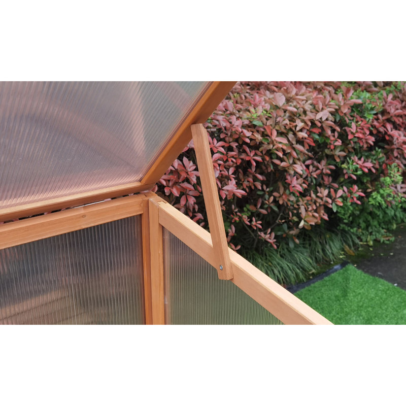 Hanover 43.3'' Clear Polycarbonate and Wood Mini Greenhouse