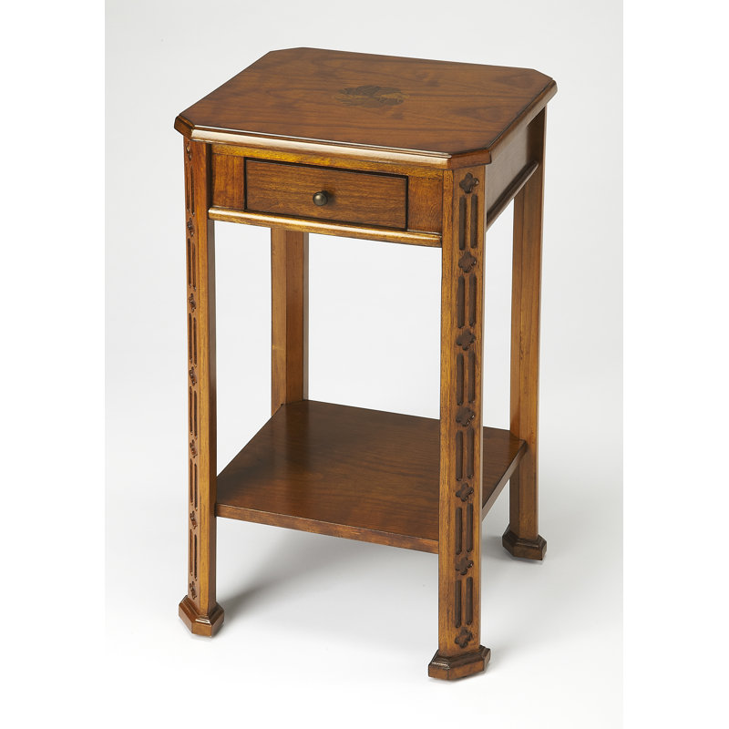 Moyer Side Table with Storage, Olive Ash Burl