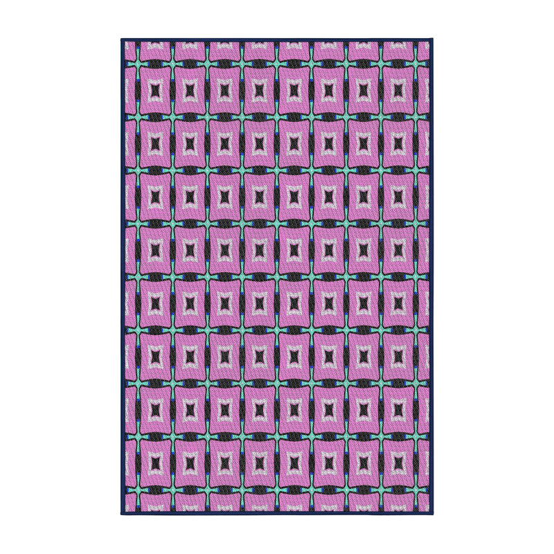 Tapis mauve à motif géométrique, Rectangle 6 pi x 9 pi