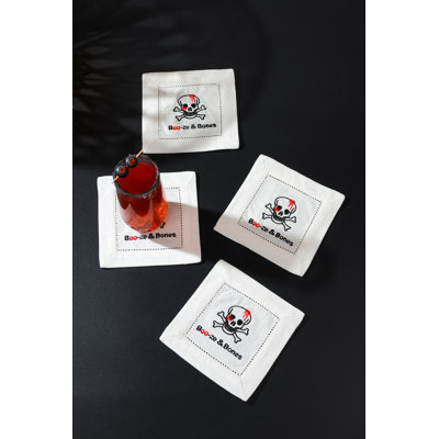 "Boo-ze & Bones" Cocktail Napkins Set