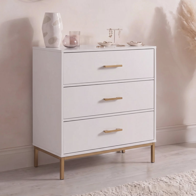 Agna Chest of 3 Drawers, White